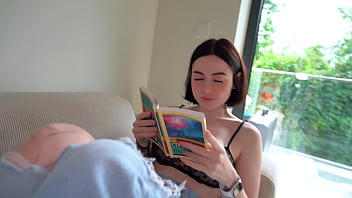 Stepsister helps with homework, but gets a big cock in her pink pussy