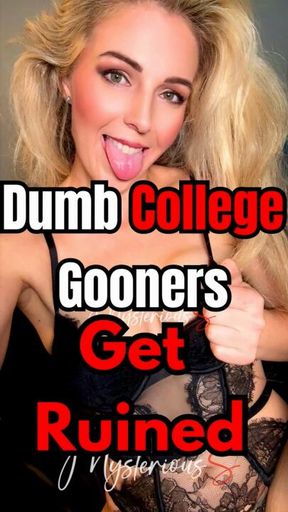 Where College Brains Turned to Mush & Smart Men Become Dumb Gooners - Mistress Sasha Seduces Educated Idiot Brainless, Mindless, Gooning Edging