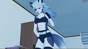 Loona masturbating in the living room - Helluva Boss Hentai.