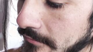 Bearded straight amateur bends over for raw dick in POV