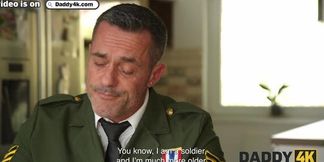 Old soldier Renato pounds young girl's pussy