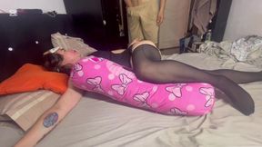 Stepmom in lingerie panties and stockings is massaged until she gets fucked delicious homemade mature moans rich