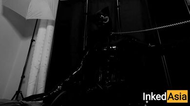 Inked Asia Rubber Kitty Gushing Choked Latex Bondage ASMR