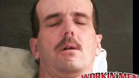 ”Older tatted homo jerks off his huge dick in the bedroom”