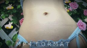 Blue Flower Dangle Ring Belly Button Fingering (HD) MP4