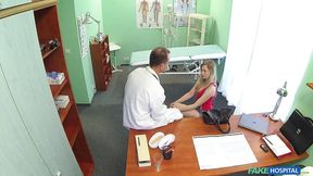 BLONDE gets fucked all over the office by randy doctor - Fake Hospital