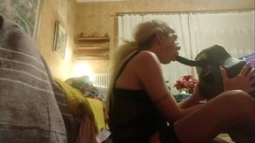 Sloopy dildo blowjob