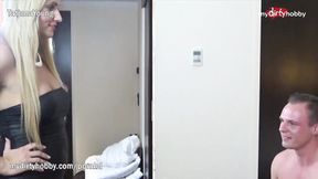 ”Smoking Sexy Blonde Gets To Be Teased By Two Horny Dudes With Huge Dongs - Free Porn Video”