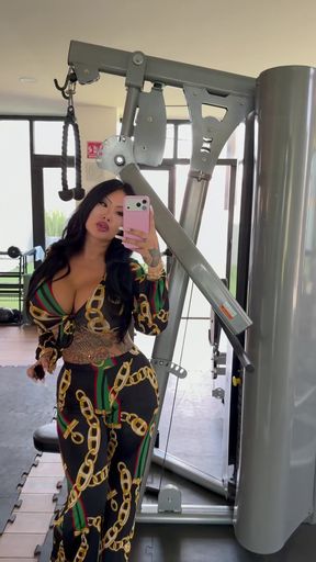 Connie Perignon, a hot Asian babe with big tits, shows off her curvy