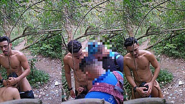 SEIS 6 HÉTEROS COMENDO O CU DO GAROTO +18 ANINHOS NO MATO.