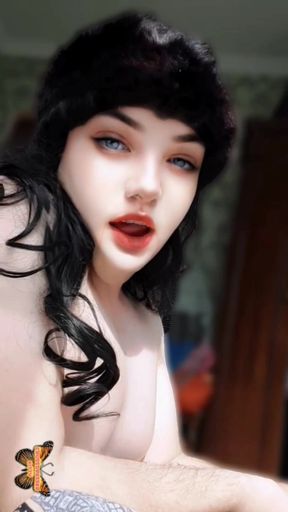 Hot Shemale Stepsister Cheating At Her Private Room in Arabic Dancer Mini Skirt as Cheerleader