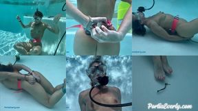 071-Portia's Water Play -Self Bondage: Cuffed and Cumming Underwater 4K