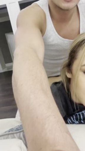 Cheating blond girl sucking and fucking