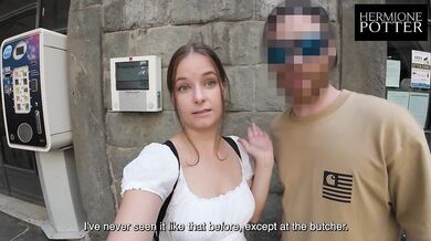 Big cock wrecks cute teen in Milan doggy cowgirl facial gush