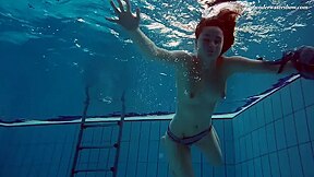 Big Tits Teenie Liza Bubarek Swimming Naked In The Pool