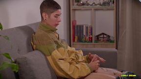 Hot Skinny Twink Jerking His Big Dick Until He Shoots a Big Thick Cum Load