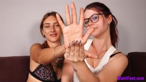 Goddesses Compare Hand Sizes - Comparison - HD MP4