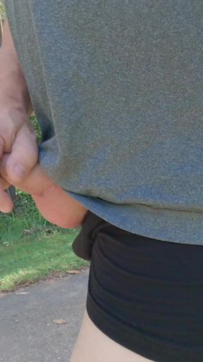 Powerful moment from &quot;Amateur straight guy public dare with his uncut cock hanging out and on display&quot;