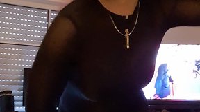 The small one in a nylon catsuit