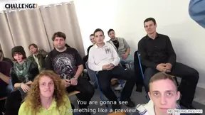 Fat dude gets a full and busty blowjob from Mea Melone while class watches