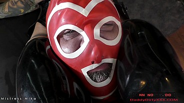 Mistress Mika squeezes dannys head in her sexy thighs