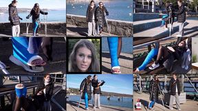 Lia LLC Crutching Down by Pier in a Very Angled Cast With and Without Cast Sock