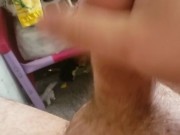 Normal guy plays with dick