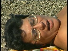 Hairy granny likes being fucked outdoors