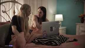Mother catches her daughters watching porn with mommy.