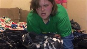 Cute subway worker is forcefully penetrated by an older man, struggling and screaming as he deeply thrusts into her