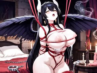 Albedo Succubus Solo Shibari Suspension Soaked Snatch Squirt Milk Overflow Self Joy Dream