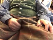 Daddy Jerks His Thick Cock to a Big, Messy Cumshot in a Kilt