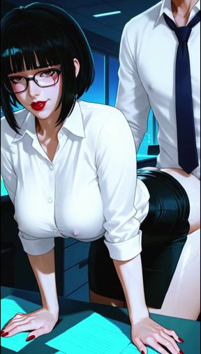 Innocent Secretary Begs Her Boss To Be The First To Fuck Her In The Office - AI-generated content