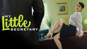 Office Secretary gets spanked and moans