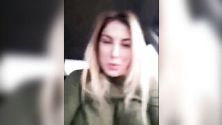 young blonde into the vehicle masturbating