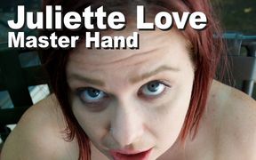 Juliette Love & Master Hand strip fondled handjob