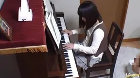 Piano teacher rear fucks his pupil across the piano keys 5