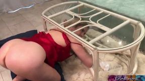 Stepson's Unexpected Encounter with His Stuck Stepmom Under the Table!