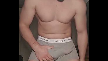 Grey Calvin Klein Boxer Edge by PhantomGentX! Master Rubs Bulge, Unpacks Thick Cock &amp_ Edges to Final Second