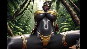 African Woman Sexy Pose in Jungle with Music (ai Animation)