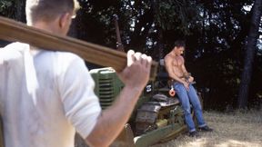 Mark Andrews and Paul Edwards fuck on a tractor big time