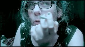 Trashy Goth Witch Blows Smoke At You