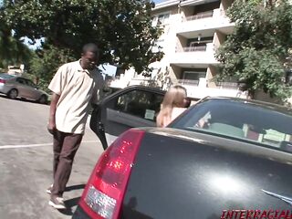 Cute beauty Alexa Benson in black weenie threeway