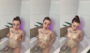 Getting filthy clean — rubbing gel on my tits, ass and pussy just for you