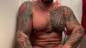 suck my nipples, suck my feet and swallow my cock bitch - bbc latino big muscle pornstar