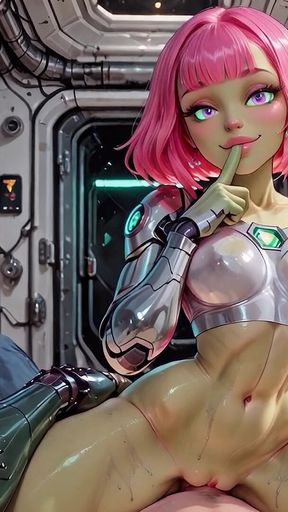 Alyxa the Alien Goddess Shows You Around Cybertown - Ai Generated