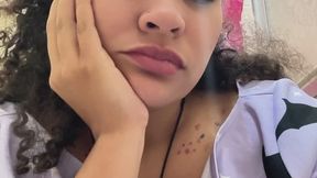 Gassy Milk-Intolerant Girl on the Toilet and Farting