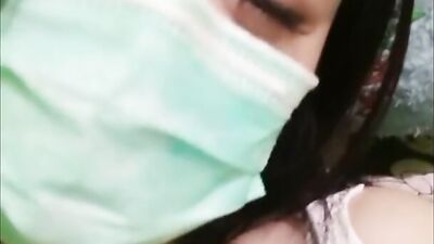 Disgrace That Bitch - Sharing the ex with my homie Caful Indonesian hottie wears a facemask while rubbing her tight pussy