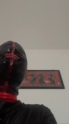 Laura is gagged with a lips mouth gag, throath fucked for long time and swallows cum