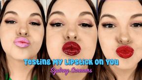 Testing My Lipstick On You - Sydney Screams Tries on 8 Shades of Lipsticks to Kiss You with Lipstick Marks on Tissue - HD 720 WMV